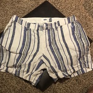 White and blue striped old navy shorts